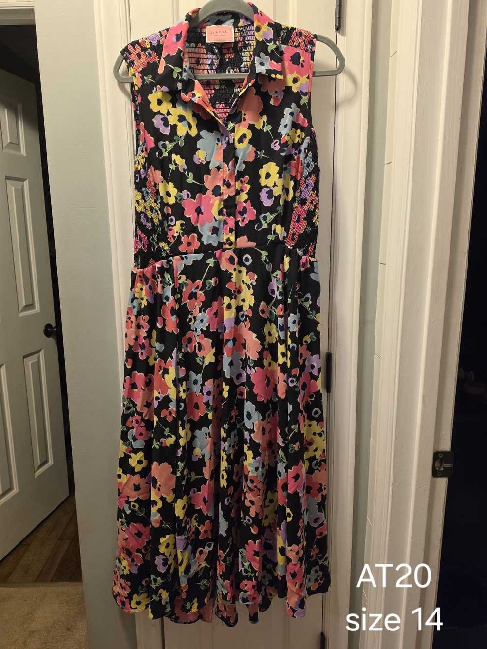 Women's Kate Spade Black Floral Sleeveless Maxi Dress